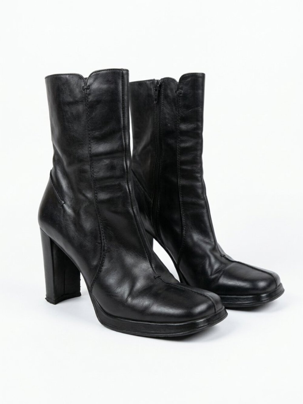PEGABO - Vintage Italian Leather Platform Ankle Boots